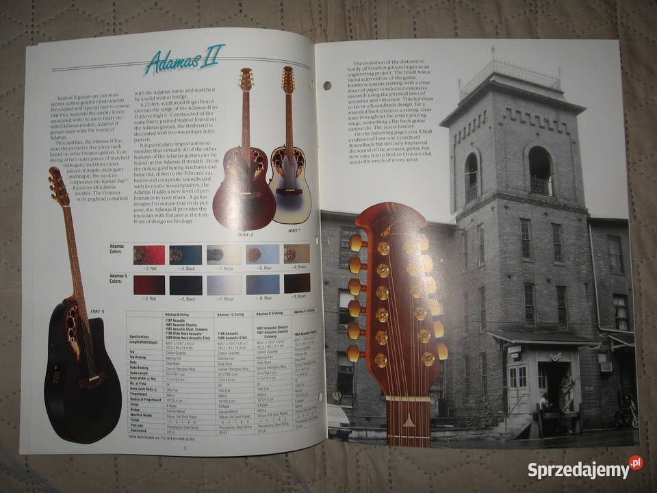 Ovation 1991 katalog gitar Kępice