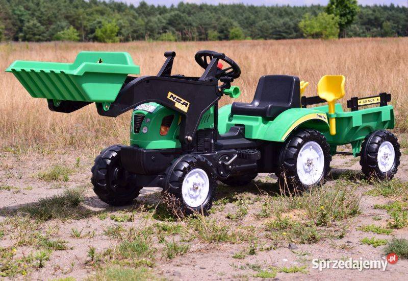 TRAKTOR NA PEDAŁY Z PRZYCZEPĄ I ŁYŻKĄ TR3005z