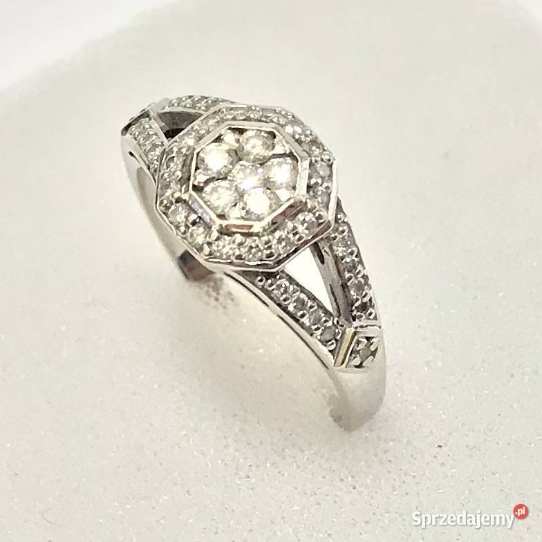 Złoty PIERŚCIONEK 18K cudowne BRYLANTY 04ct r13 złote mazowieckie Warszawa