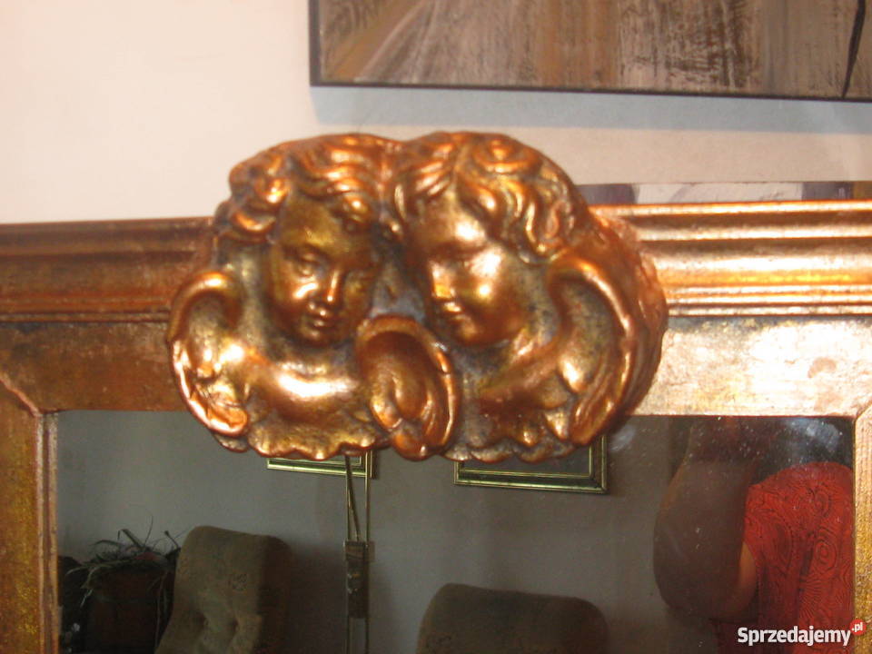 Złote lustro z amorkami Gryfino sprzedam