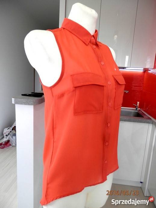 Koszula Bluzka Bershka Szyfonowa Zwiewna Ruda Łomża