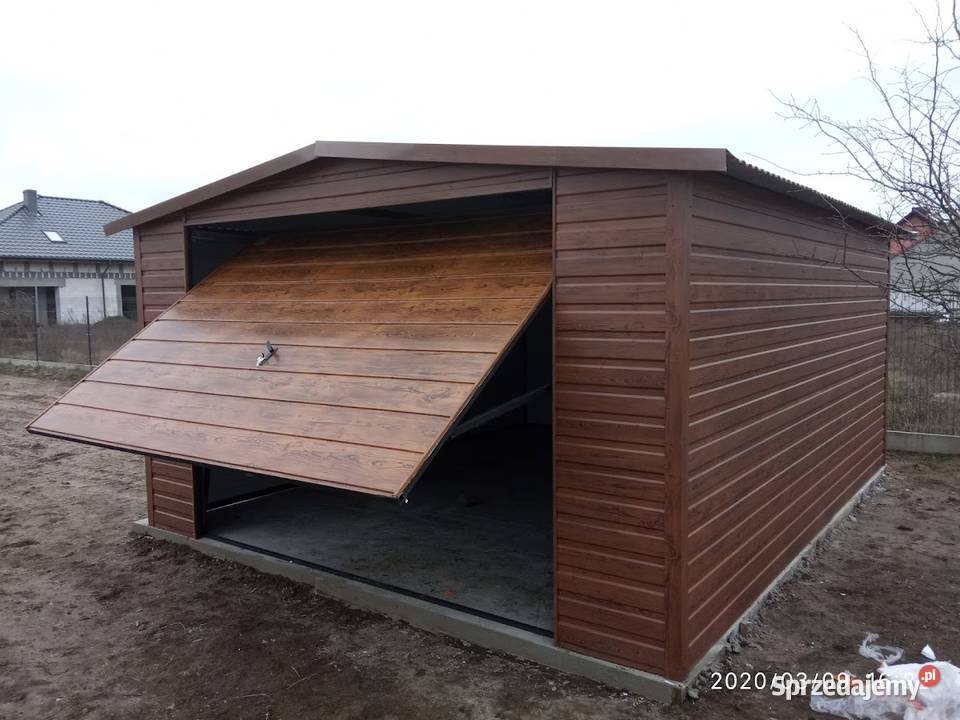 Garaż Blaszany GRAFITOWY Brama OKNA Garaże Koszalin