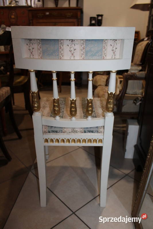 Białe krzesło Gustawiańskie 735 Meble Szczecin