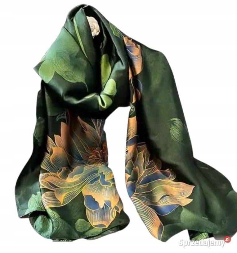 Luksusowa chusta szal apaszka 80x180 jedwab