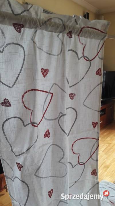 Panel bawełniany serduszka zasłona biała 70x220 Radom
