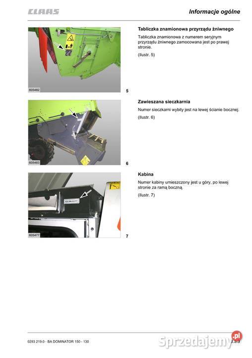 Instrukcja obsługi Claas dominator 130 140 150