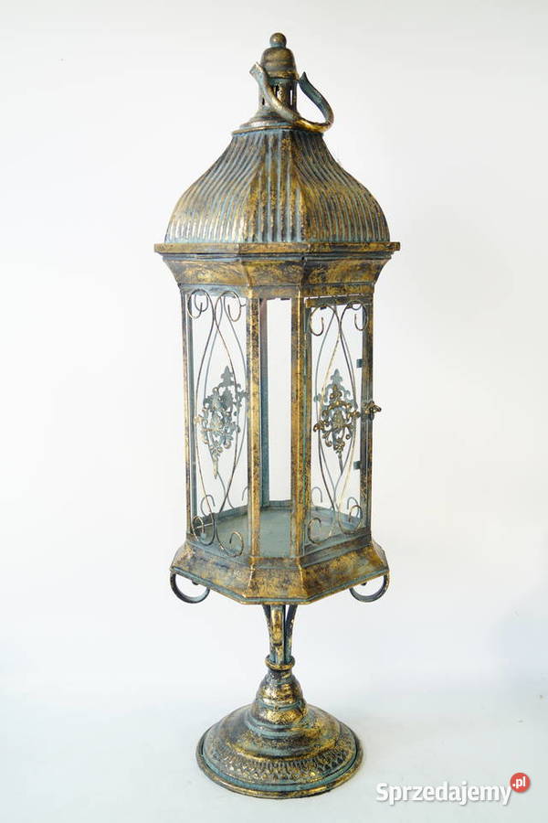 Latarnia Lampa na świece retro latarnia szkło Gizałki
