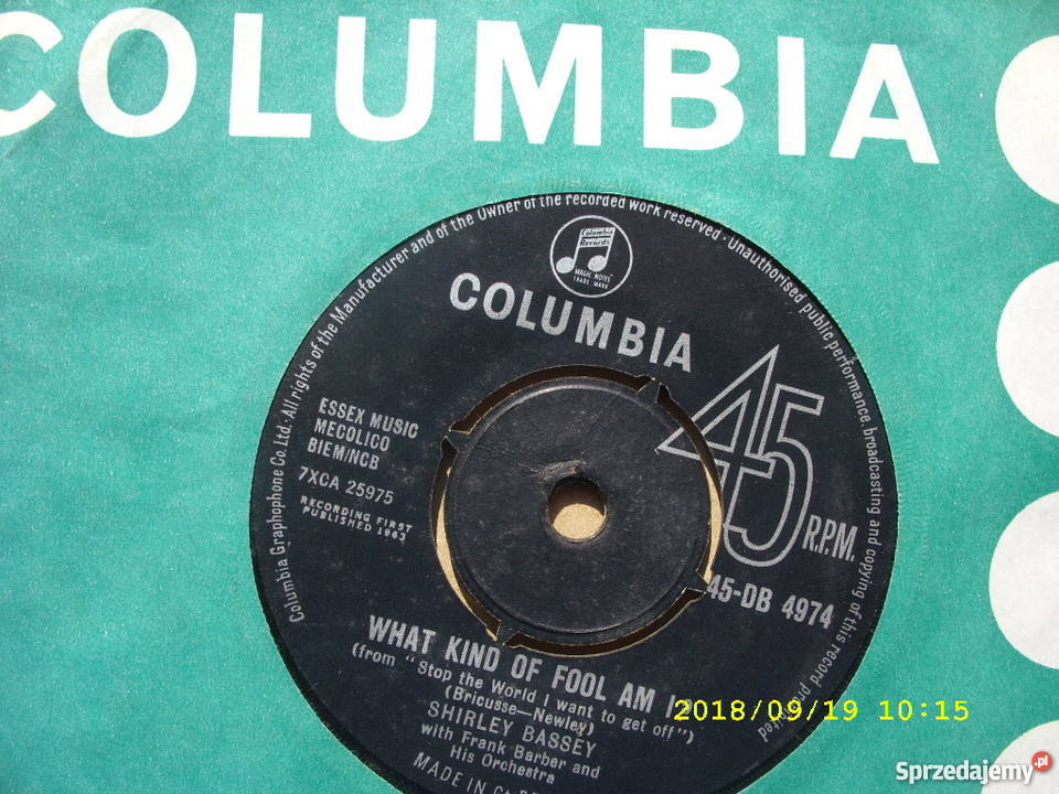 SHIRLLEY BASSEY COLUMBIA ENGLAND 3 SINGLE