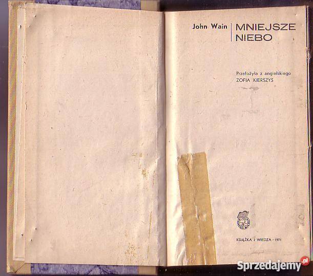 9396 MNIEJSZE NIEBO JOHN WAIN Proza i poezja Czyrna