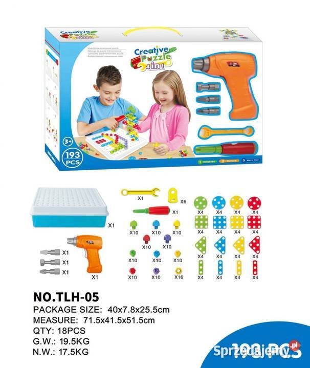 Puzzle konstrukcyjne w pudełku z narzędziami 193 Poznań