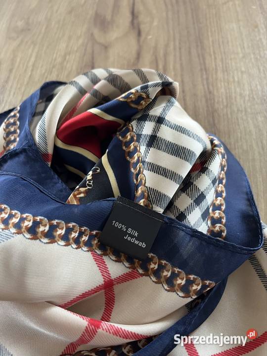 Apaszka gawroszka w pepitkę 100 jedwab silk podkarpackie