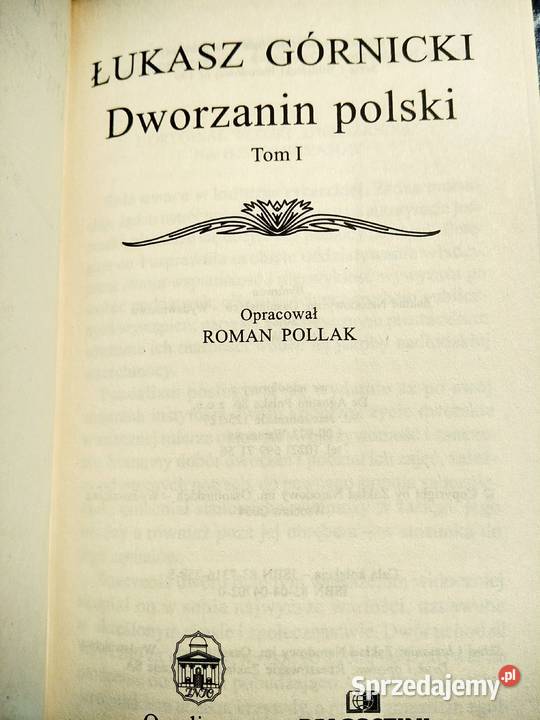 Dworzanin polski Górnicki książka antykwariat Warszawa