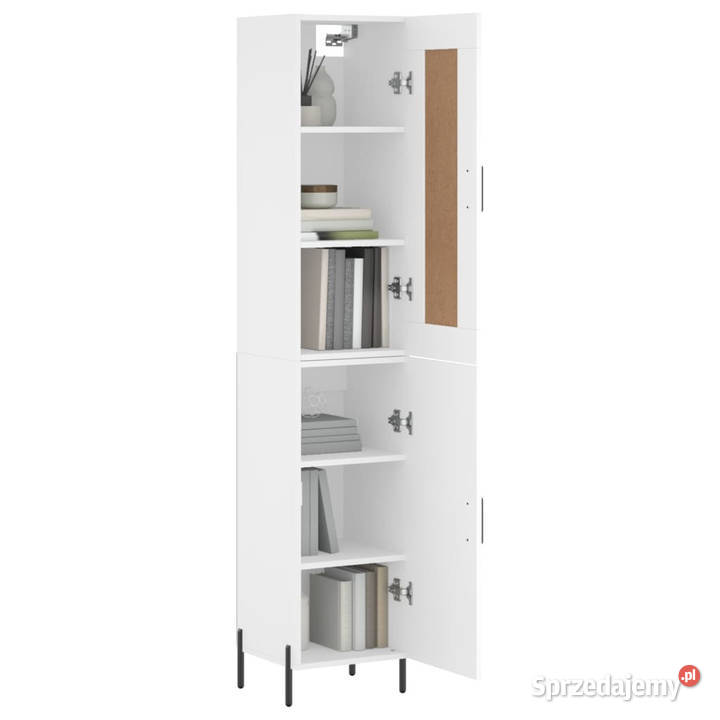 Wysoka szafka biała 345x34x180 materiał Meble Warszawa