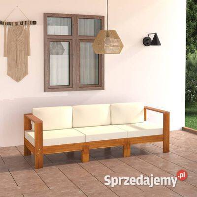 vidaXL 3osobowa sofa ogrodowa z kremowymi Warszawa