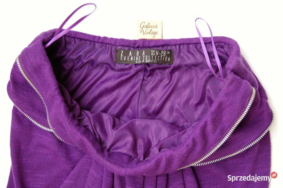 Sukienka wieczorowa Zara 38 M fiolet zamki Długość Midi sprzedam