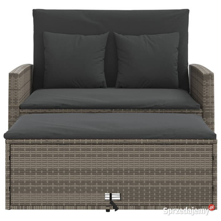 Sofa ogrodowa z poduszkami 2osobowa szara mazowieckie