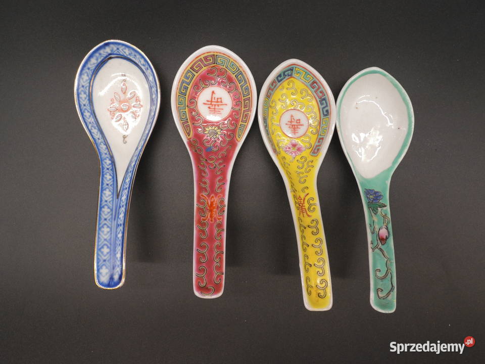 Chińskie porcelanowe łyżki 4 sprzedam