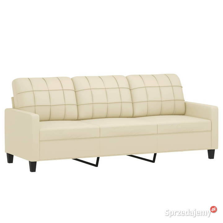 2osobowa sofa z poduszkami kremowa sztuczna Warszawa