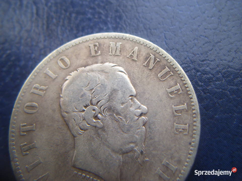 Stare monety 2 liry 1863 Włochy srebro podkarpackie Lesko