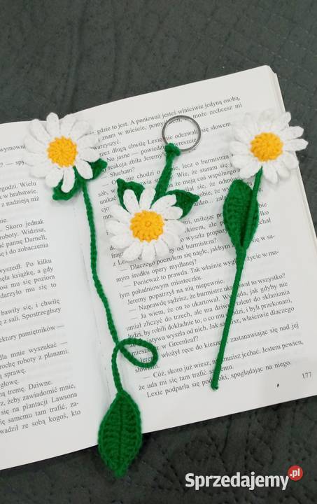 Stokrotki wykonane na szydełku Rękodzieło Łask