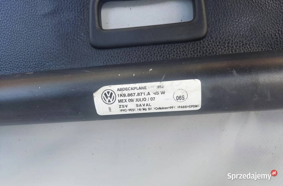 ROLETA BAGAŻNIKA VW GOLF V 1K9867871A Pozostałe mazowieckie Radom