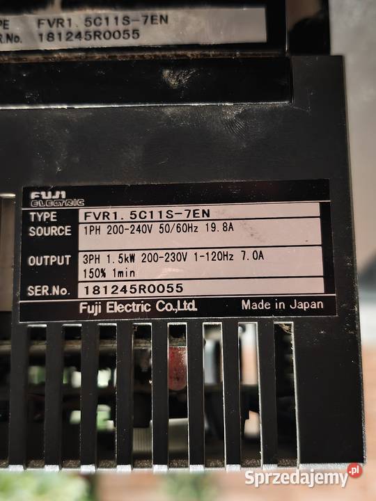 Falownik Fuji Electric FVRC11 15kW 230V 1F3F Rymanów
