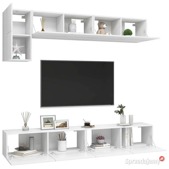 5cz zestaw szafek TV biały materiał Warszawa