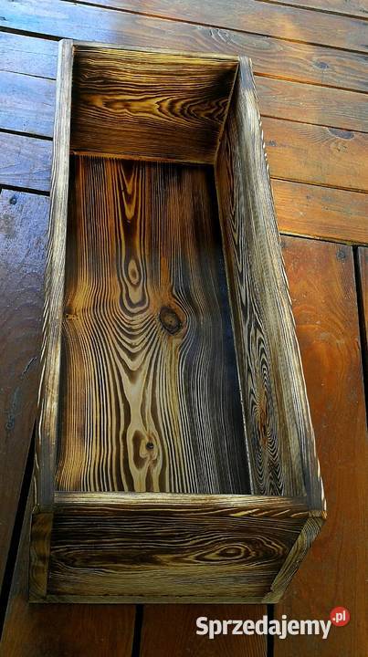 Doniczka drewniana osłonka drewniana opalana Radków sprzedam