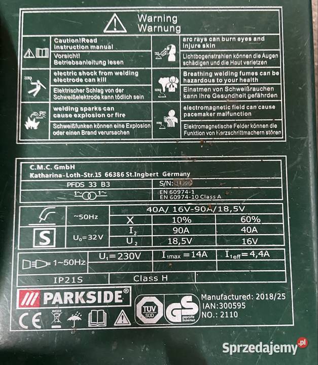 Spawarka Parkside B3 Rybno