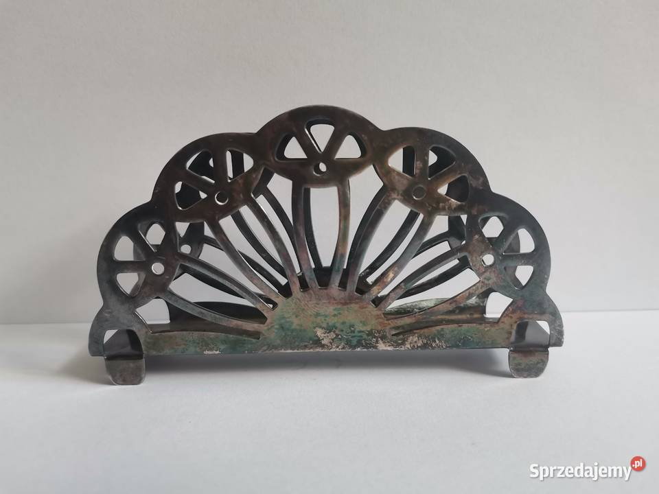 Stary posrebrzany serwetnik Hefra plater PRL śląskie Siemianowice Śląskie