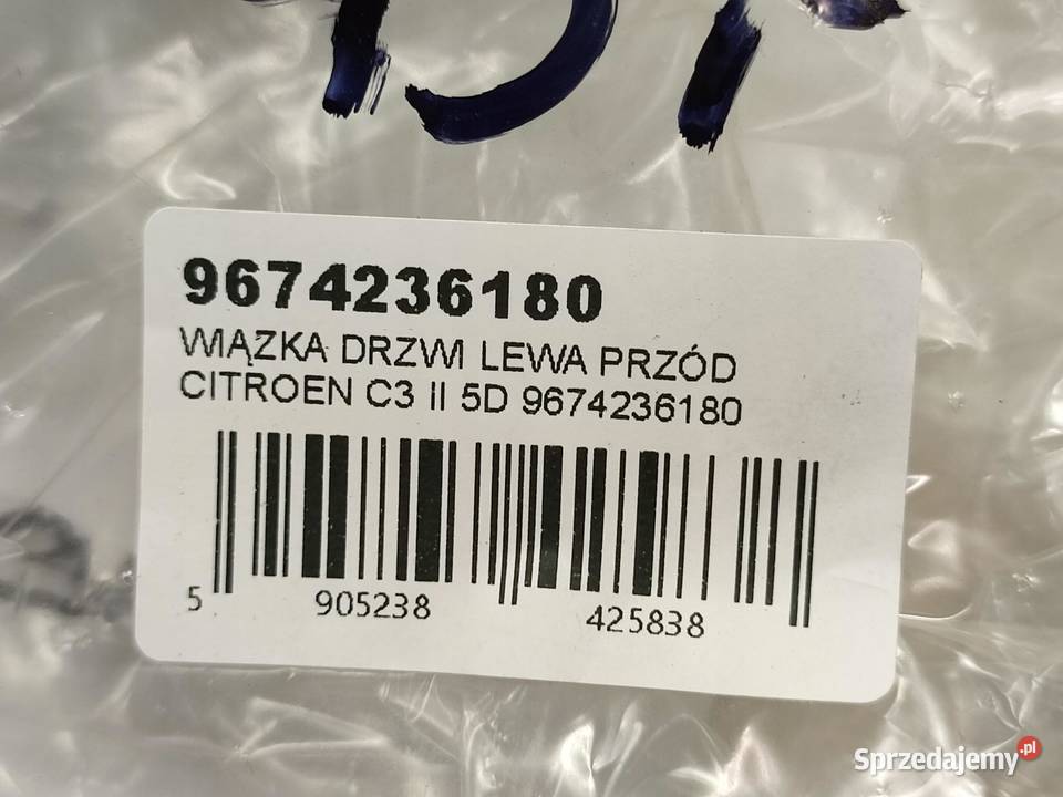 WIĄZKA DRZWI LEWY PRZÓD CITROEN C3 II 5D sprzedam