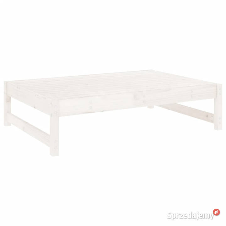 Podnóżek ogrodowy biały 120x80 lite drewno Krzesła ogrodowe mazowieckie