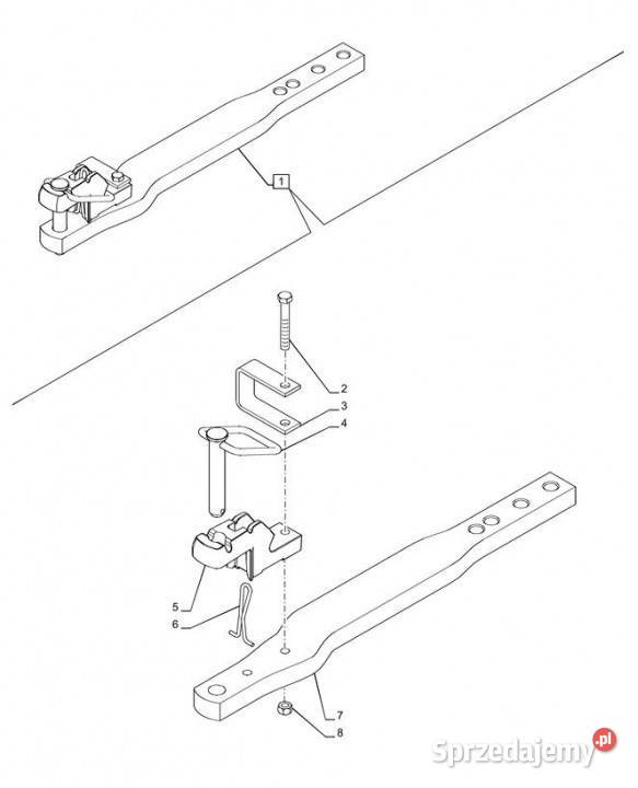 Holland T6090 T6070 Sworzeń zaczepu 381mm x Pozostałe Jastrzębniki