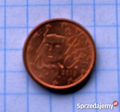 1 CENT EURO CENT 2013 FRANCJA Numizmatyka lubelskie