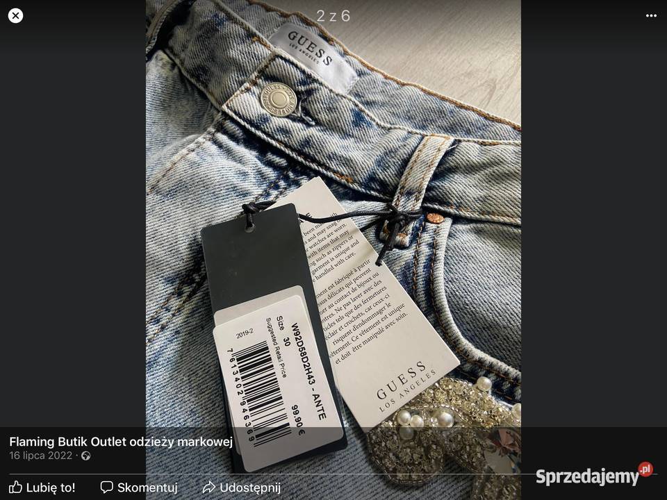 Spodenki Krótkie Jeans Damskie GUESS M Nowe Spodnie