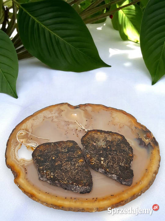 Kolczyki z BURSZTYNU bursztyn plaster cytryna z Zegarki i Biżuteria Warszawa