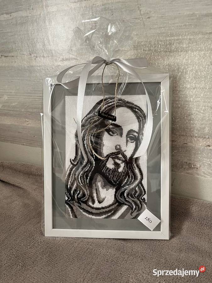 Obrazy religijne haft krzyżykowy Jezus Maryja Olsztyn sprzedam