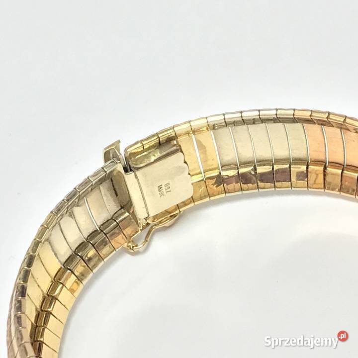 Złota BRANSOLETKA damska 18K trzy KOLORY złota złote Warszawa