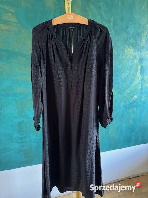 Sukienka S Massimo Dutti czarna wiskoza z sprzedam