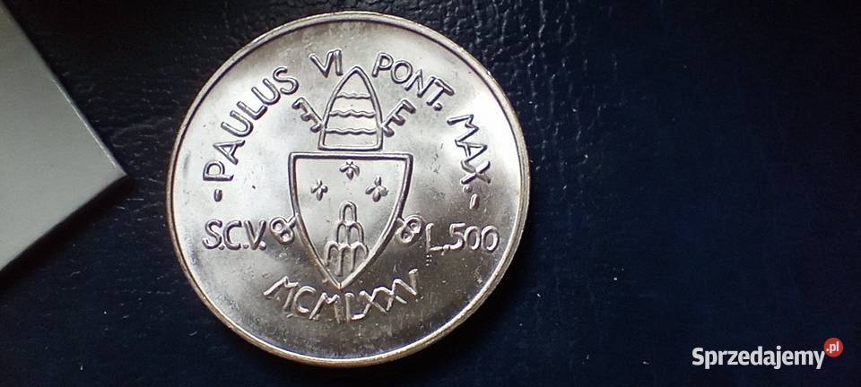 Stare monety 500 lir 1975 Święty Watykan srebro podkarpackie Lesko sprzedam