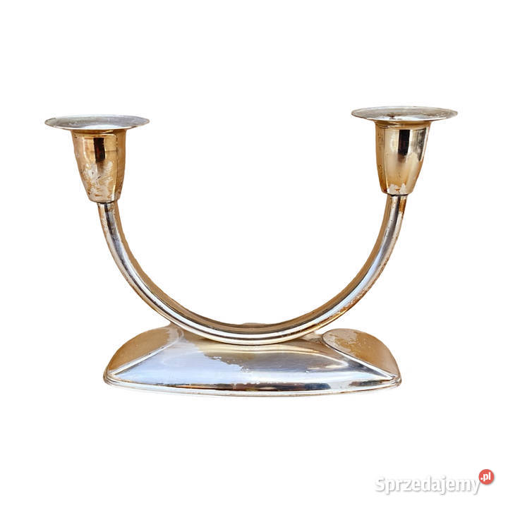 Dwuramienny świecznik platerowany posrebrzany Warszawa