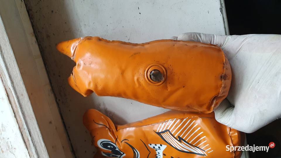 Zabawki stare PRL kot i pies dmuchany okulary Antyki Warszawa