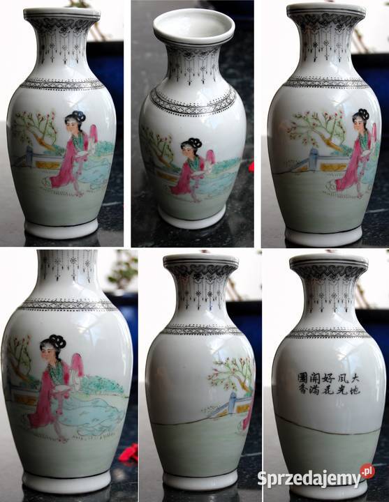 Chiński wazon dama gejsza porcelana chińska lata Lublin