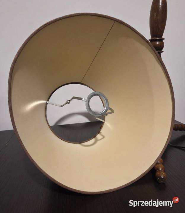 Lampa drrewniana vintage PRL Poznań