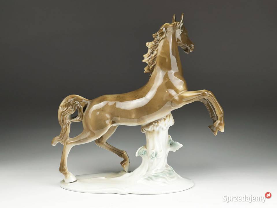 Porcelana Arpo Rumunia figura brązowego konia Poznań