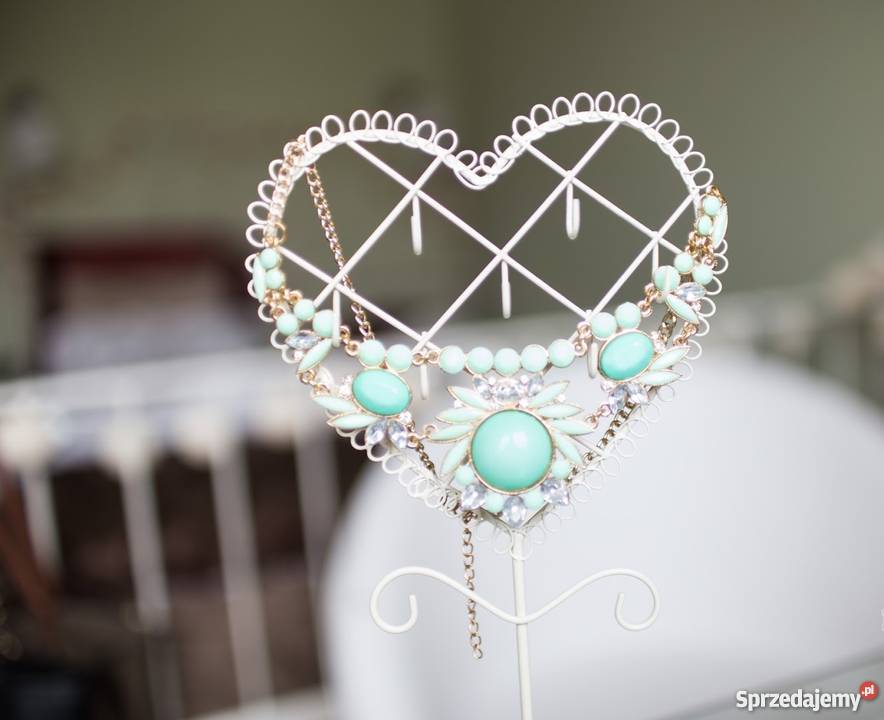 Miętowy naszyjnik Kolia Kwiaty Jasło