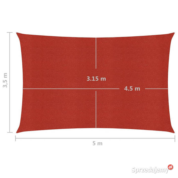 Żagiel przeciwsłoneczny 160 gm czerwony 35x5 m