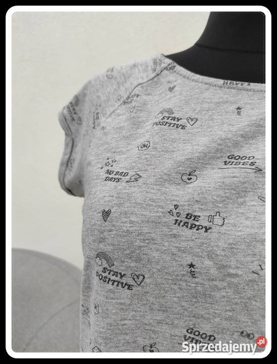 Sinsay koszulka bluzka tshirt 40 L 42 XL stay krótki Bluzki i koszule