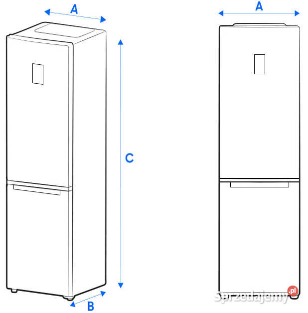 Lodówkozamrażarka Samsung wysokość 185 pojemność Lipno