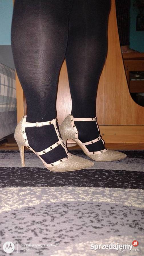 Piękne wysokie złote szpilki Primark 43 Ostrów Wielkopolski sprzedam